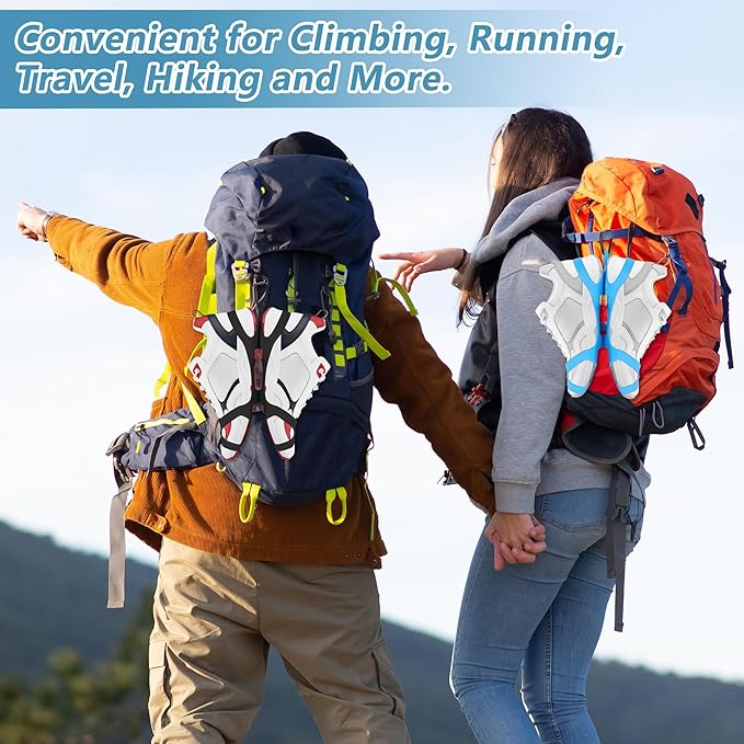 Shoe Holster for Backpack, takyu Shoe Holder with Backpack Clips for Cleat Bag, Shoe Clips Sports and Outdoor Accessories for Climbing Trip Carrying Extra Shoes (Blue)