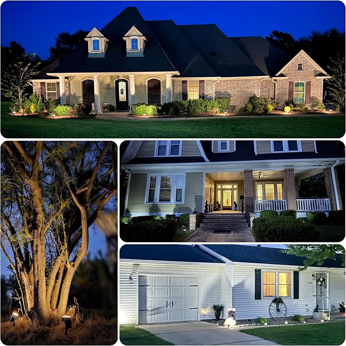 Solar Spot Lights Outdoor 63 LED 3 Lighting,Waterproof IP65 Modes Spotlights for Outside House Yard Garden Landscape Lights 4 Pack (Natural Light) | 63 LED, 3 Lighting Modes, Solar Landscape Lights for Yard, Garden, House, Garage, Pathway, Tree, Backyard