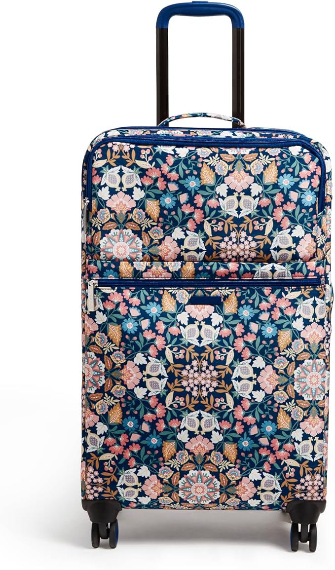 Vera Bradley Women's Softside Rolling Suitcase Luggage, Enchanted Mandala Blue, 27" Check In