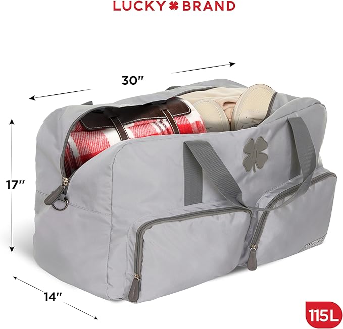 Lucky Travel Duffel Bags 115L, Gym Bag, Travel Bag & Large Duffle Bag for Men, Foldable Overnight Weekender Bags for Women & Men with Adjustable Shoulder Strap,