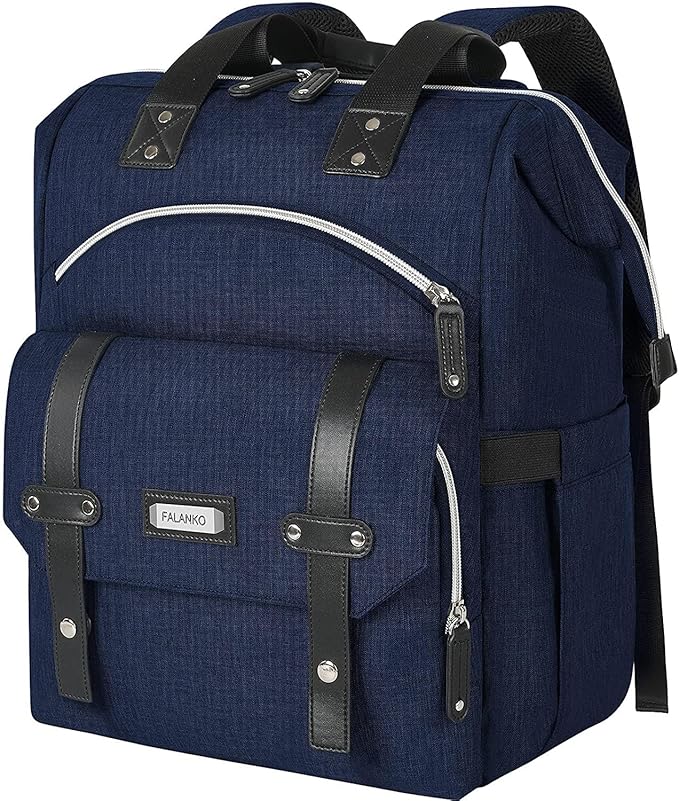 FALANKO Laptop Backpack for Women, Doctor Teacher Work Bookbag College Shoulder Bag with RFID Anti-theft, Nurse Travel Business Bag for Men Women Fit 15.6 Inch Computer