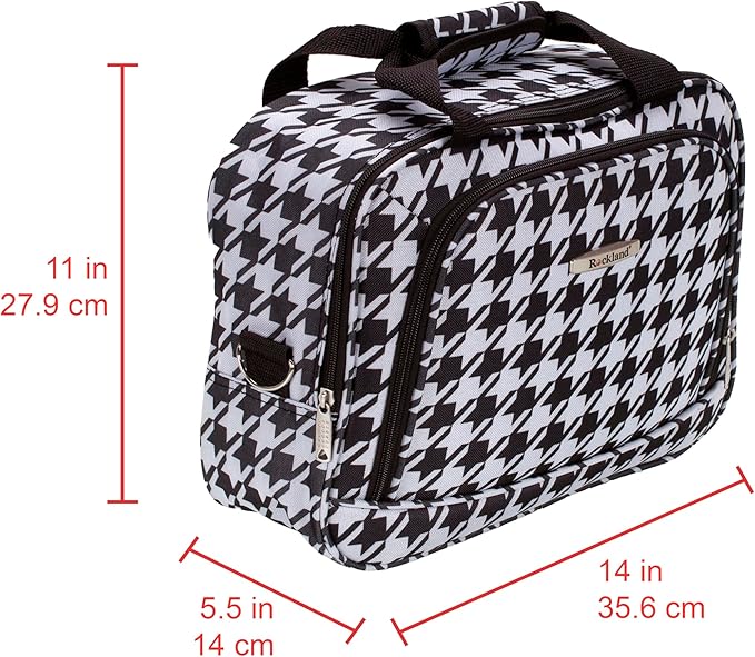 Rockland Fashion Softside Upright Luggage Set, Expandable, Kensington, Black and White, 2-Piece(14/19)