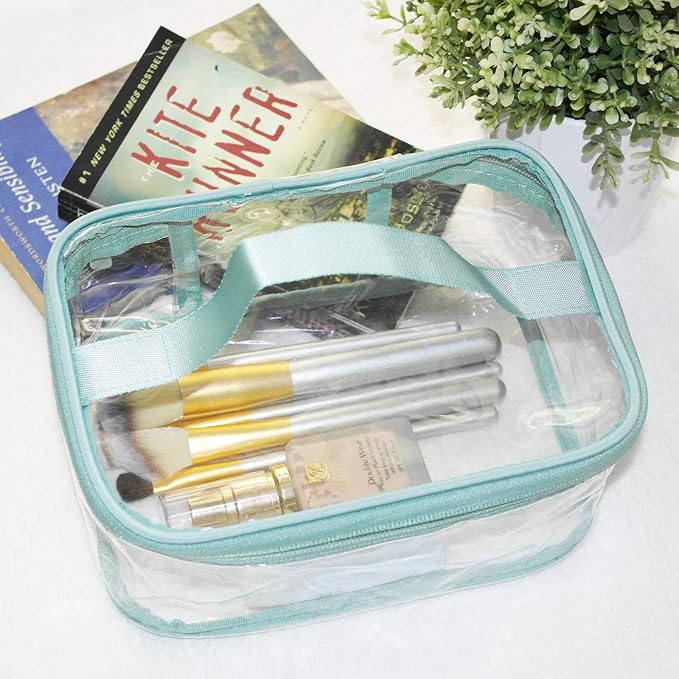 Toiletry Bag Makeup Cosmetic Clear Bag Portable Waterproof Transparent Travel Storage Green