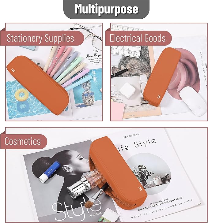 Mr. Pen- Silicone Pencil Case, Terracotta Color, Aesthetic Pencil Pouch