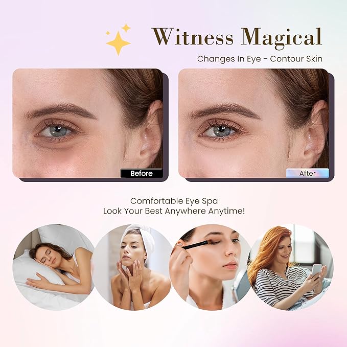32 Pairs Under Eye Patches, Hydrating Eye Masks for Dark Circles Puffiness Puffy Eyes, Anti Wrinkle Collagen Undereye Pads, 32 Sets Travel Skincare Face Gel (24K Golden+Blue+Pink+Green)