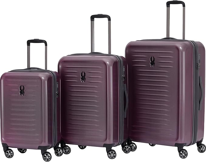 Spyder Rails 3 Piece Luggage Set with 360° Spinner Wheels, TSA Approved Lock (20 Inch Carry-On, 25 Inch Checked, 29 Inch Checked)