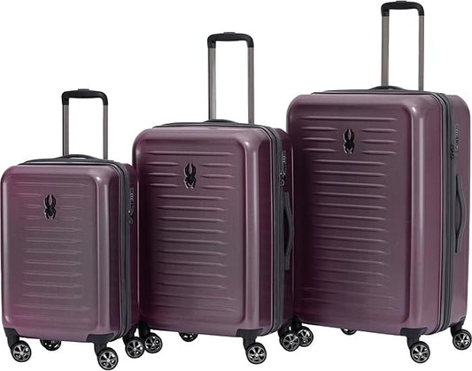 Spyder Rails 3 Piece Luggage Set with 360° Spinner Wheels, TSA Approved Lock (20 Inch Carry-On, 25 Inch Checked, 29 Inch Checked)