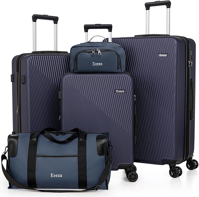 Expandable Luggage Sets 5 Piece,Suitcases with Detachable Wheels,ABS Hard Case Luggage with TSA Lock Spinner Wheels,Carry On Luggage Set