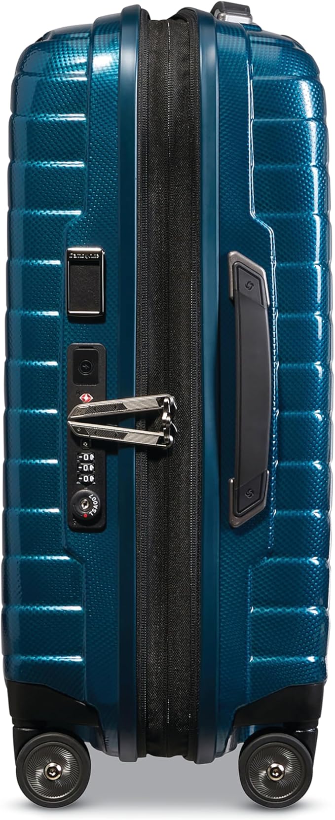 Samsonite Proxis Global Carry-On Hardside Luggage with Dual Spinner Wheels, Airline Approved - Innovative Roxkin™ Lightweight Shell With Ultimate Durability- TSA Lock, Telescopic Handle - Petrol Blue
