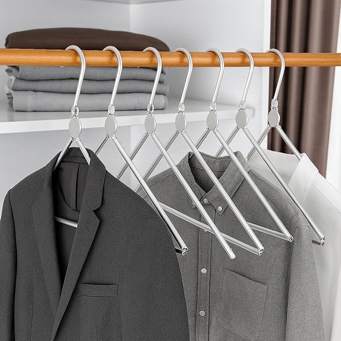 Travel Hangers Foldable Aluminum 3 Pack – Light and Portable Suitcase Clothes Hangers, Heavy Duty Folding Design for Cruise, Hotel, RV, Camping, Space-Saving Drying Rack Accessories