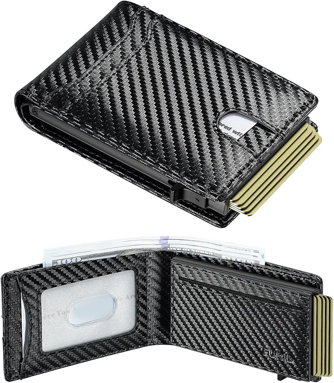 furid Card Wallet For Men Slim: Smart Wallet - Rfid Minimalist Front Pocket with ID Window Pop Up Wallet Gift For Male
