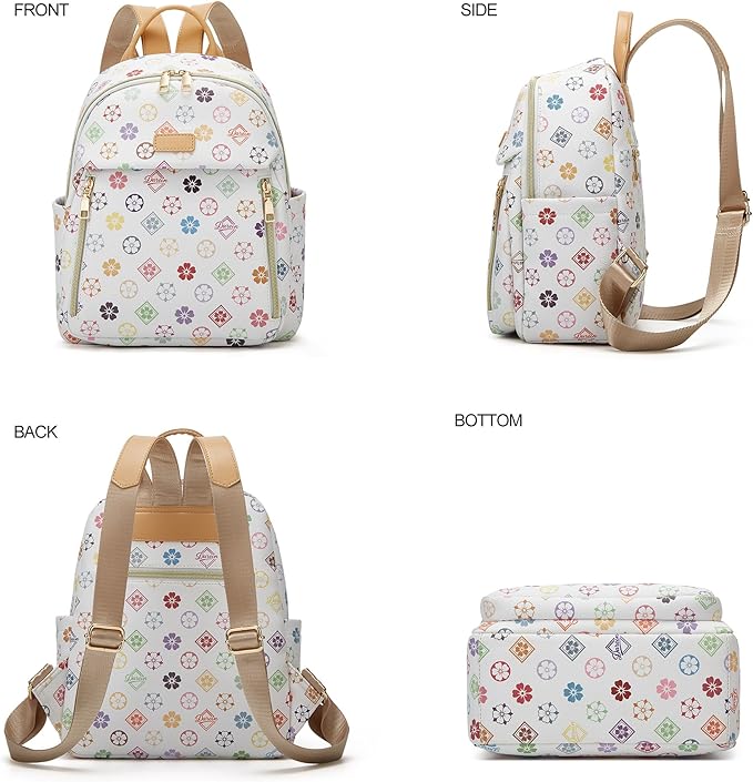 Makes Mini Backpack for Women, Stylish Daypack Purse Handbag Small Casual Daily Travel Bag, Lady Girls Gifts for Work School, 2pcs Sets