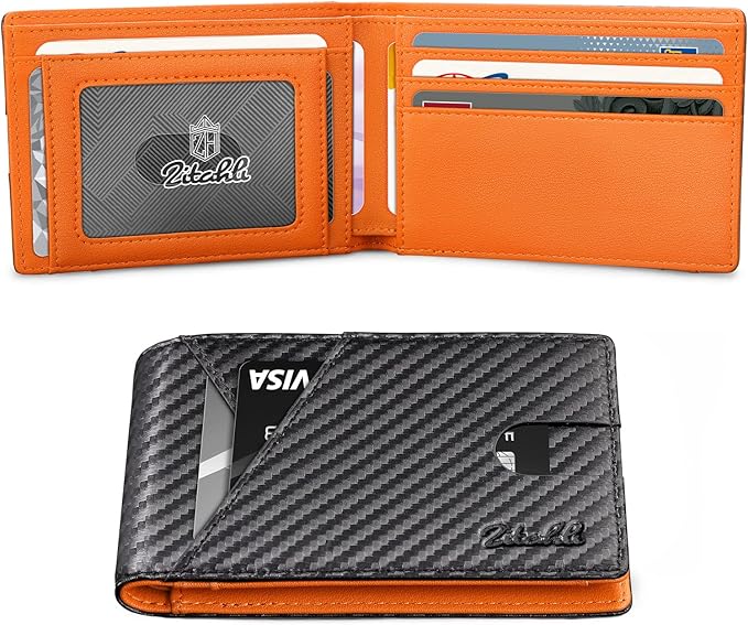 Zitahli Bifold Wallets for Men - Slim RFID Leather Credit Card Holder for 6-11 Cards, Minimalist Thin Wallet with ID Window & Cash Slot,Front Pockt Carteras Para Hombres, Birthday Gifts for Men | Slim, RFID Blocking, Premium, Front Pocket, Gift Box, Le...