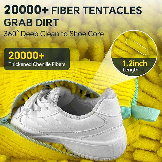 Shoe Washing Machine Bag: 2 Pack Reusable Shoes Cleaning Bags, Heavy Duty Shoe Laundry Bag for Washer & Dryer, 360° Deep Clean for Sneakers Tennis Shoes