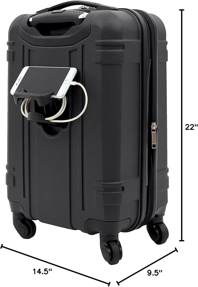Wrangler 20" Astral Hardside Carry-On Luggage, Black