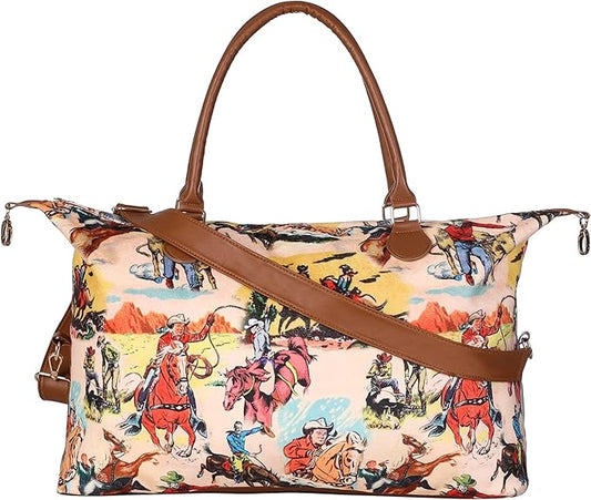 Weekender Bag Duffle Bag For Women Large Travel Tote Bag Overnight Weekend Bags With Shoulder Strap Cow Leopard Atzec…