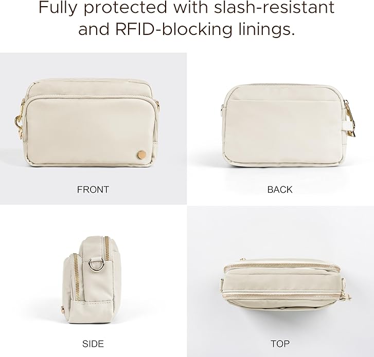 Joryin Anti Theft Crossbody Bag for Women, Slash-resistant RFID Blocking Travel Purses, Small Shoulder Bag Handbag, Nylon