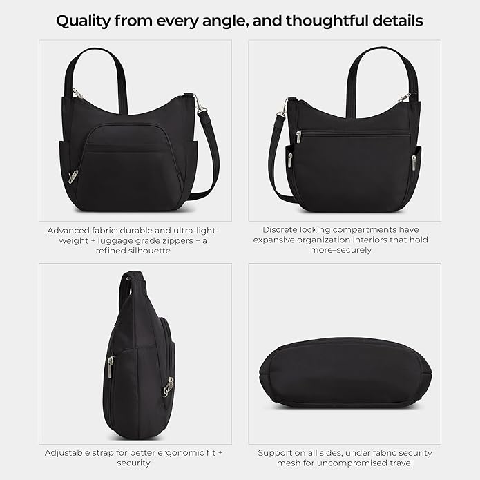 Travelon Anti-theft Classic Crossbody Bucket Bag | Anti-theft