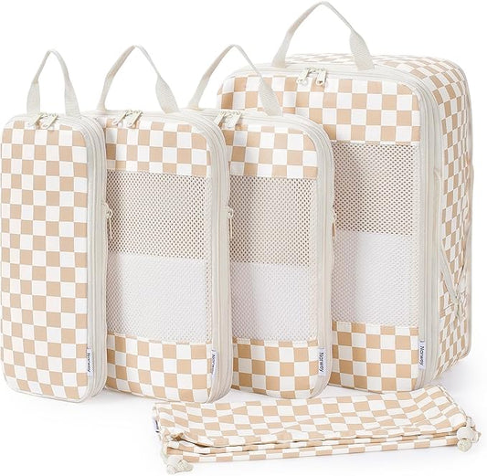 Narwey 6 Set/5 Set Compression Packing Cubes for Travel Kids Women Carry on, Packing Organizers Bag for Backpack Luggage Suitcase Duffle Bags