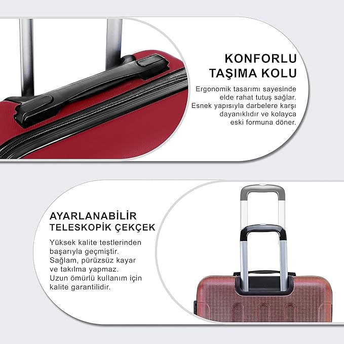 3 Piece ABS Luggage Set – Lightweight Suitcases with Spinner Wheels – 3 Different Sizes – TSA Lock – Hard Shell Travel Luggage for Men & Women