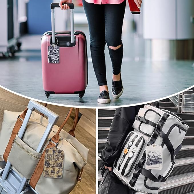 Fishent Luggage Tag, 3 Pack Travel Cruise Luggage Tags for Suitcases, Cute Suitcase Tags Identifiers Bag Tags with Privacy Flap, Baggage Name Tag for Women Men Luggage Backpack Handbag School Bag