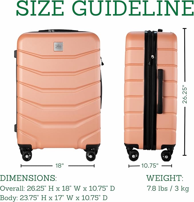 Skyway Luggage Silverton Hardside Collection – Lightweight Durable Suitcases with Wheels, Expandable Luggage for Travel Essentials with TSA Lock, 24-inch Medium Checked, Papaya Punch