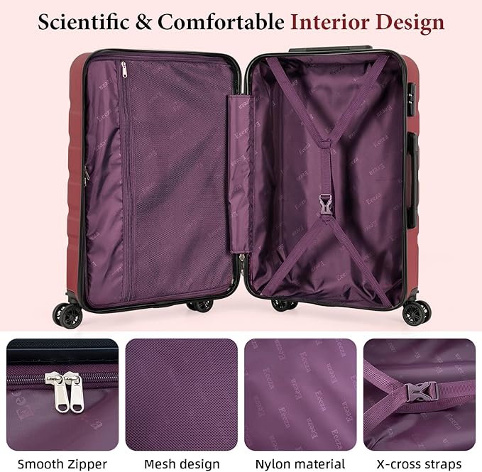 Luggage Sets 5 Piece,Suitcases with Wheels, Hard Case Luggage with Detachable Spinner Wheels,Carry On Luggage Set (5 Piece Sets (20"/24"/28"/DB/TB))