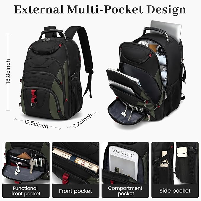 Boavan Vacuum Seal Backpack for Travel with Pump, 55L Large Bag with Zipper‑Off Detachable Vacuum Compression Bag Waterproof Carry On Large Travel Bag for Airline，Bags and Backpack Used Independently