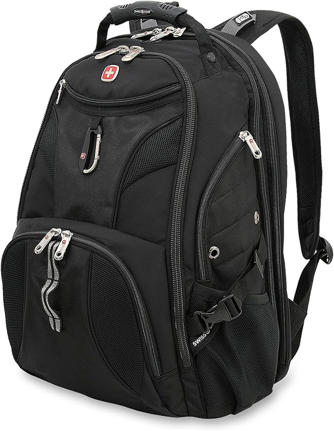 SWISSGEAR 1900 ScanSmart TSA Laptop Backpack Fits 17 Inch Laptop with RFID Protection and Tablet Pocket, Black, 19-Inch
