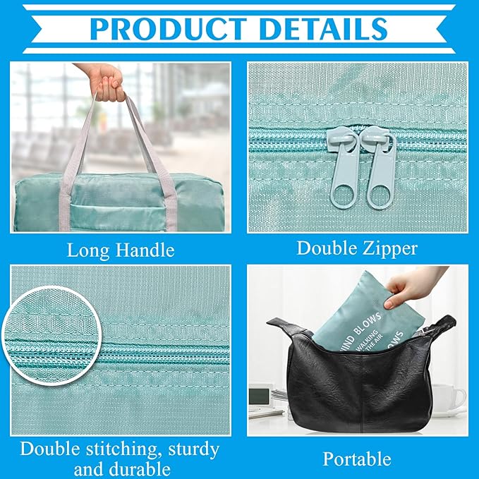 Foldable Travel Duffel Bag Tote Carry on Luggage Bag Spirit Airlines Personal item Sports Gym Bag Water Resistant Weekender Overnight Bags for Women and Men (Green)