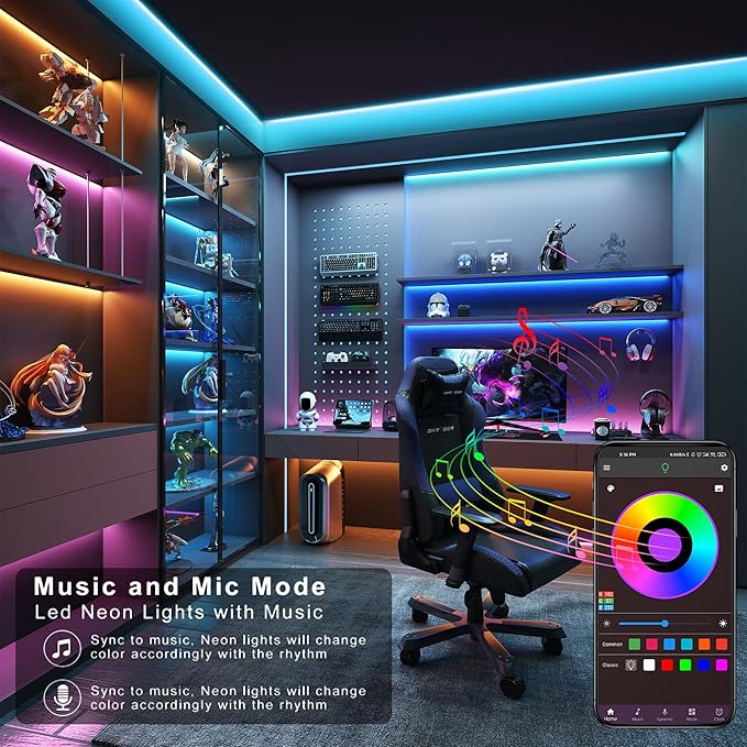 Ledagic Led Lights for Bedroom 400 ft (4 Rolls of 100ft), Led Lights Strip | Color Changing Led Strip Lights with 60 Keys Remote and App Control, Music Sync Led Lights for Room Kitchen Party Home Decor