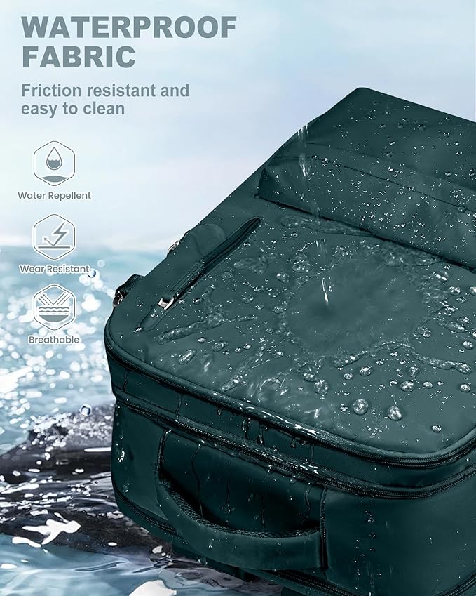 VECAVE Travel Backpack for Women, Airline Flight Approved Carry On Backpacks Waterproof 14 Inch Laptop Backpack with Shoe Compartment Casual Daypack Blue