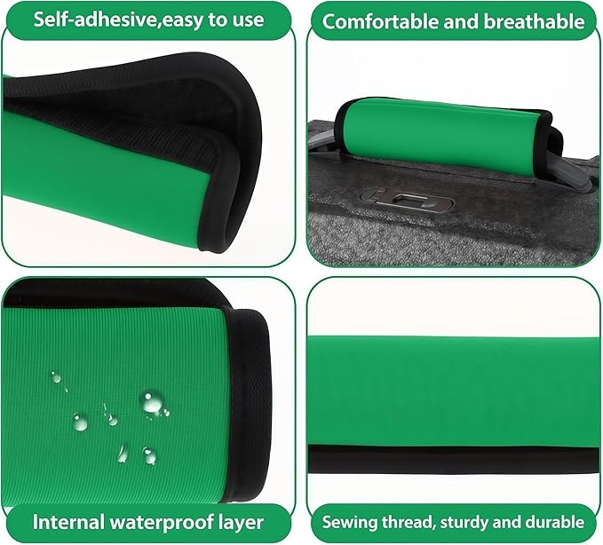 Luggage Handle Wrap 5 Pack, Luggage Tags |Handle Wraps|Handle Covers for Suitcase/Beach Bag/Backpacks, Bright Suitcase Identifiers Travel Accessories for Airplane (Green x 5)