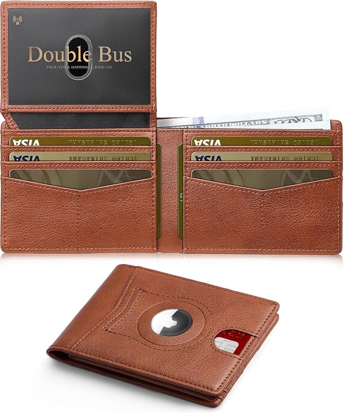Wallet for Men Slim RFID Blocking Bifold,Minimalist Wallet Small Compact Front Pocket Credit Card Holder,Thin Mens Leather Wallets Smart Security With 2 ID Windows 1 Cash,Birthday Gifts for Men