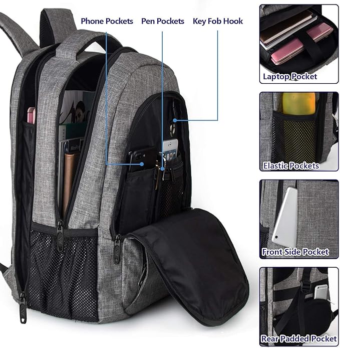 MATEIN 17 Inch Laptop Backpack, TSA Large Backpack for Travel and Business, Water Resistant Big Flight Approved Weekender Carry-On Backpack with Luggage Sleeve for Women and Men