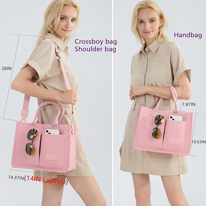 ZHMO Canvas Tote Bag for Women,Women's Bags Crossbody Bags Work Laptop Tote Bag Large Handbags Purse for Travel Nurse Teacher