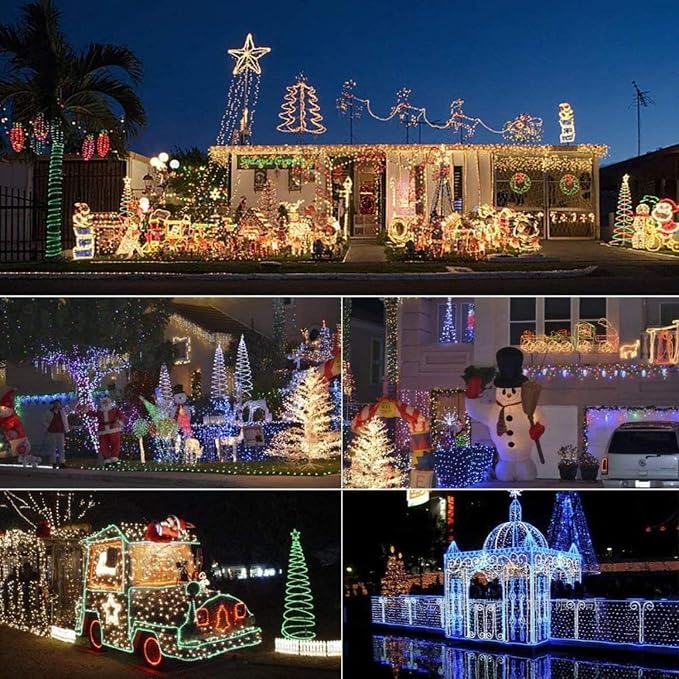 3.3ft 2-Wire Waterproof LED Rope Light Kit,110V-120V PVC 30 LED/M Tube Lights Strip for Background Lighting, Outdoor Decorative Lighting, Christmas(Warm White)