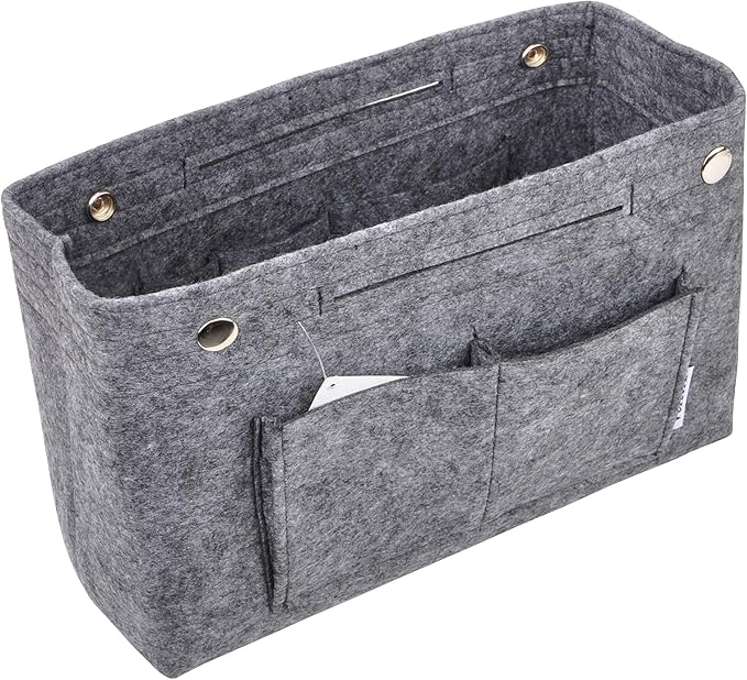 Vercord Felt Purse Tote Organizer Insert Divider Inside Handbag for Women Medium Grey