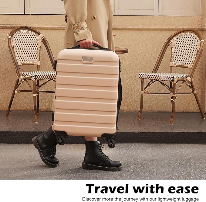 Coolife Luggage 3 Piece Set Suitcase Spinner Hardshell Lightweight TSA Lock (white, 3 piece set(20in24in28in))