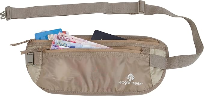 Eagle Creek Undercover Hidden Pocket - Travel Money Belt Deluxe for Men and Women, Khaki_DLX