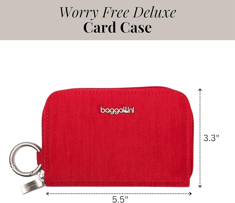 Baggallini Deluxe Card Case - Lightweight 5.5"x3.3" RFID Protected Womens Wallet Card Holder