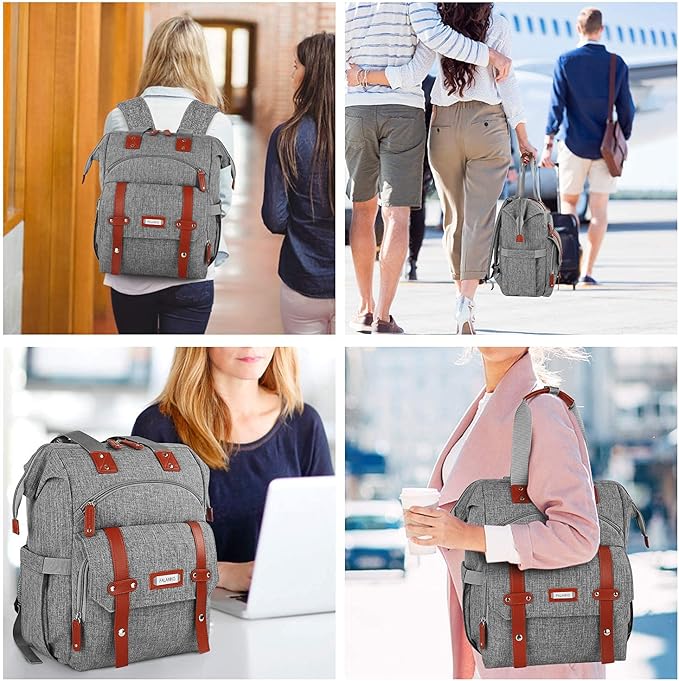 FALANKO Laptop Backpack for Women, 15.6 Inch Computer Backpack Doctor Teacher Work Purse Bookbag, Wide Top Open College Water Resistant Travel Casual Shoulder Bag