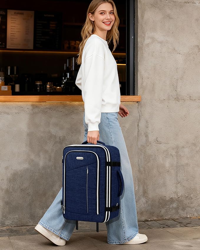 Travel Carry On 17.5" Laptop Expandable Backpack for Men Women, Personal Item Bag Waterproof Airline Approved with USB Charging Hole 3 Packing Cubes, Large Weekender Daypack Business Luggage Suitcase