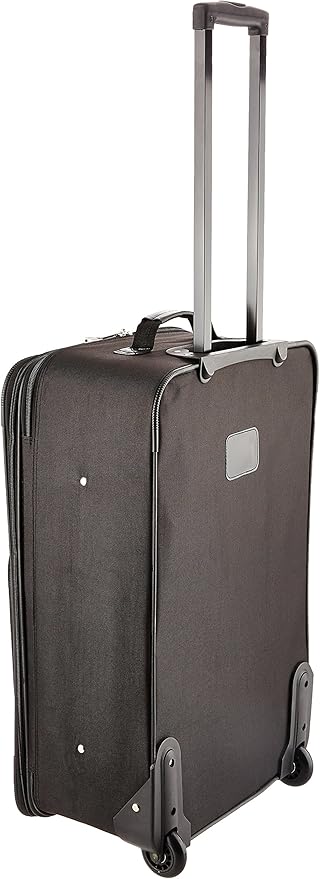 Rockland Journey Softside Upright Luggage Set,Expandable, Black/Gray, 4-Piece (14/19/24/28)