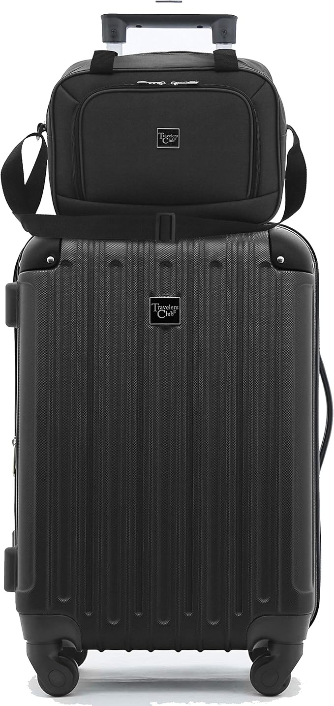 Travelers Club Midtown Hardside 4-Piece Luggage Travel Set, Black