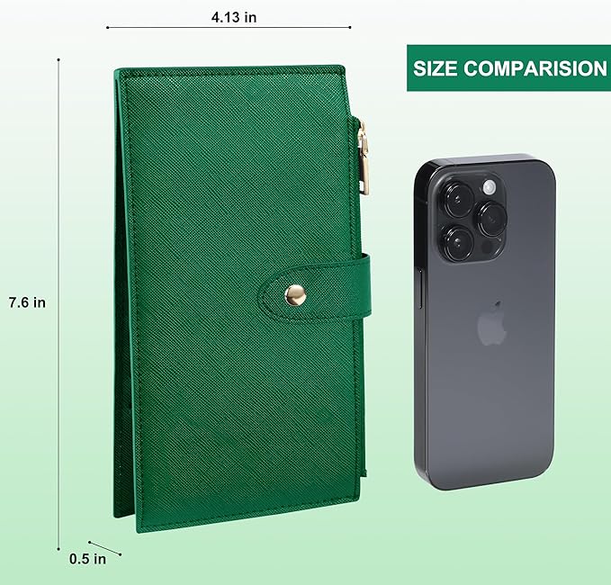 Travelambo RFID Wallet Women Large Size Bifold Multi Card Wallet Case with Zipper Pocke Credit Card Holder for Women