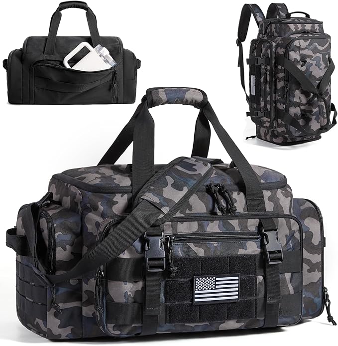 BAGSMART 4-IN-1 Gym Bag for Women Men, TSA Lightweight Duffle Bag for Travel with Shoe Compartment & Wet Pocket, 22L/30L/38L Tactical Backpack with 40oz Water Bottle Holder