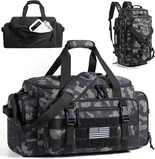 BAGSMART 4-IN-1 Gym Bag for Women Men, TSA Lightweight Duffle Bag for Travel with Shoe Compartment & Wet Pocket, 22L/30L/38L Tactical Backpack with 40oz Water Bottle Holder