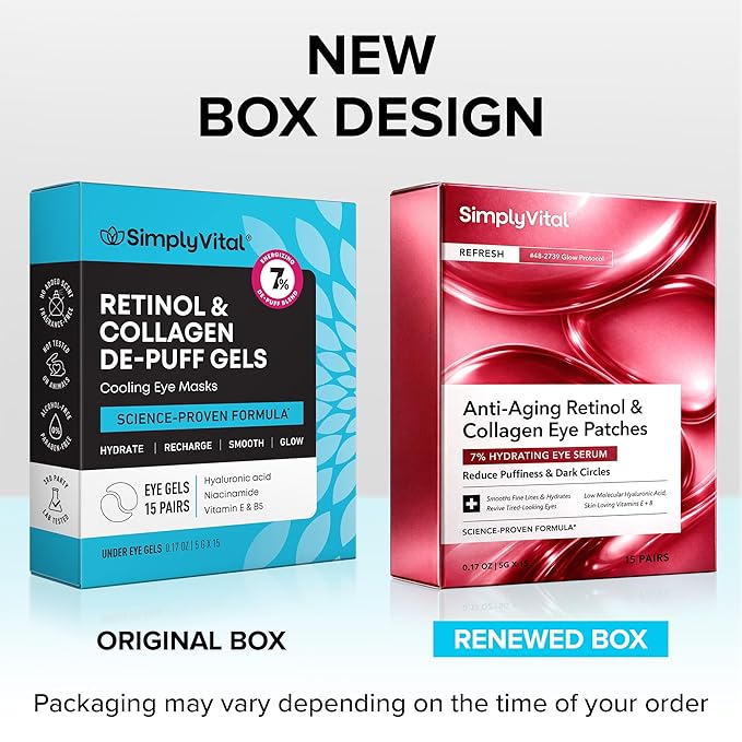 Under Eye Patches for Puffy Eyes and Dark Circles - Cooling Eye Masks for Women & Men with Collagen, Hyaluronic Acid & Retinol - Depuffing Undereye Mask Patches - Parches Para Ojeras - 15 Pairs