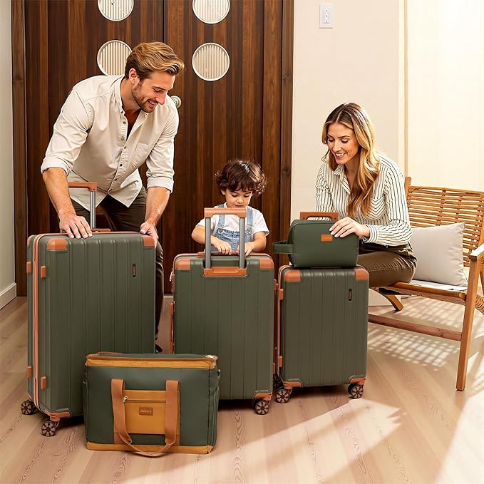Luggage Sets 5 Piece，Suitcase with Spinner Wheels，ABS Hard Case Luggage，with TSA Lock Durable Travel Luggage，large capacity carry on luggage (20/24/28inch)